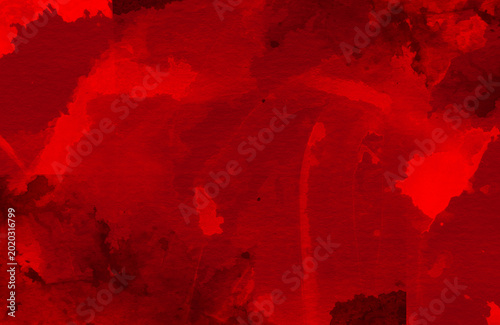 Abstract Red Grunge Painted Texture Background with Rough Brush Strokes
