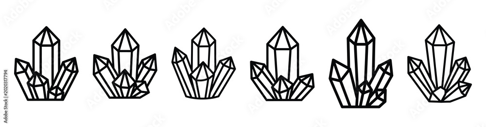 Fototapeta premium holiday ice crystal line web icon set. Christmas outline icons on white background.