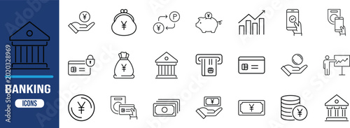 Quadro su tela Financial banking money transaction vector icons