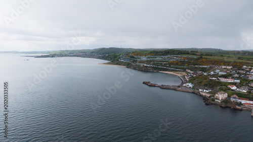 Photography Coastal panorama of Fife with Burntisland and harbours