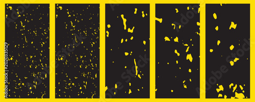 Tableau sur toile Yellow spots on black background.