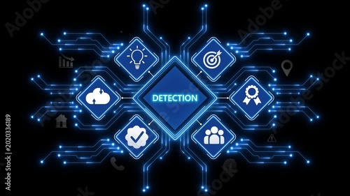 Advanced Artificial Intelligence Technology Animation with Smart Digital Automation and Futuristic Neural Network Interface