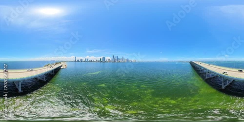 Rickenbacker causeway Miami aerial 360 virtual tour 8k 2026