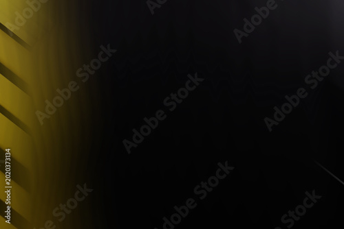 Dark background with diagonal yellow stripes creating an industrial hazard style.