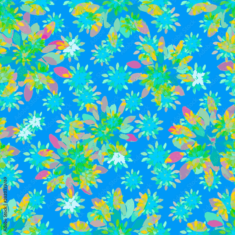 Obraz premium Summer Sunny Painted Flowers Background