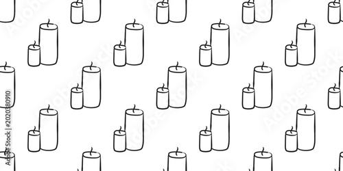 Bilde på lerret Sketch pattern of pair of candles