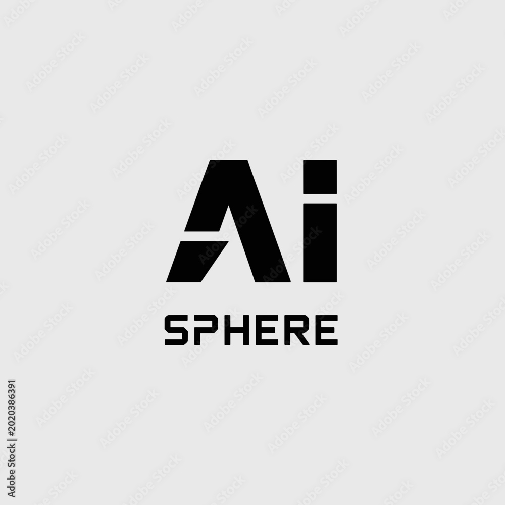 Fototapeta premium Monospaced AI logo with square letters – Great for minimalist programming blogs, software engineering, or technical documentation.