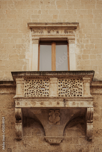 Fényképezés Detailed view of a Renaissance balcony at Palazzo Granafei-Nervegna