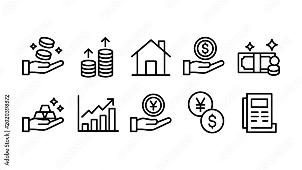 Fototapeta premium Simple flat icons set for house cleaning and laundry activities vector illustration Vector