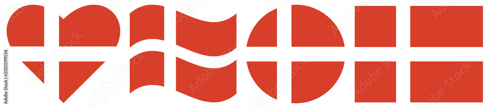 Obraz premium Set of Denmark flags. Flag of Denmark in circle shape, in heart shape, waving Denmark national flag isolated.