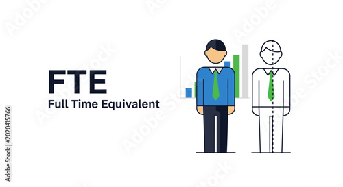 Foto FTE Full Time Equivalent human resources concept vector illustration