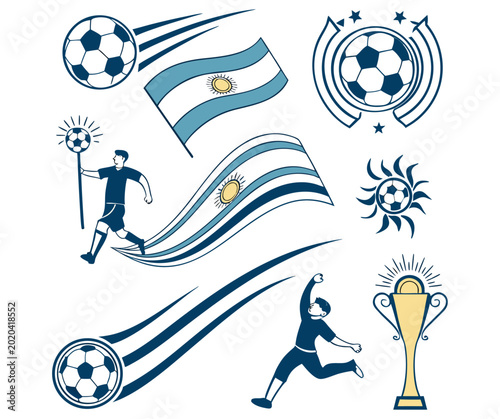 A dynamic 3d illustration of an athlete soccer football player in action kicking the ball to score a goal during a world competition match game