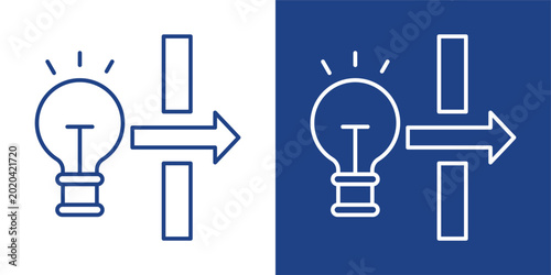 Bild auf Leinwand Breakthrough Blue And White Icon Style Collection