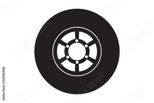 wheel icon, car wheel isolated on white background, car wheel with tire icon.