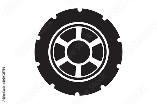 wheel icon, car wheel isolated on white background, car wheel with tire icon.
