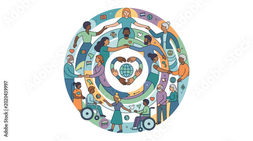 Diverse people around the world united.