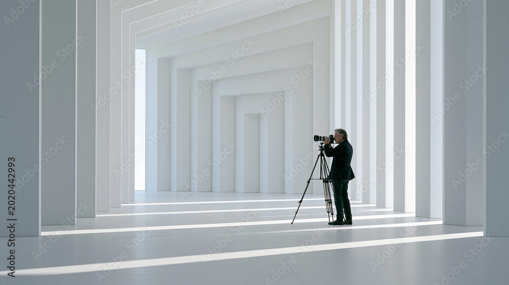 Obraz Modern Interior Architectural Photography: A Play of Light, Shadows, and Minimalism in Artistic Composition