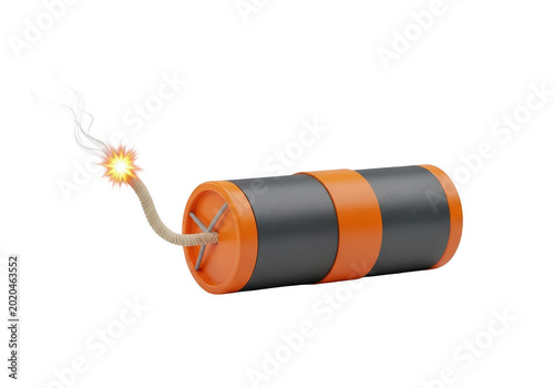 A detailed illustration of a vintage hand grenade with a burning fuse.