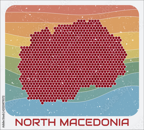 Billede på lærred North Macedonia vintage logo