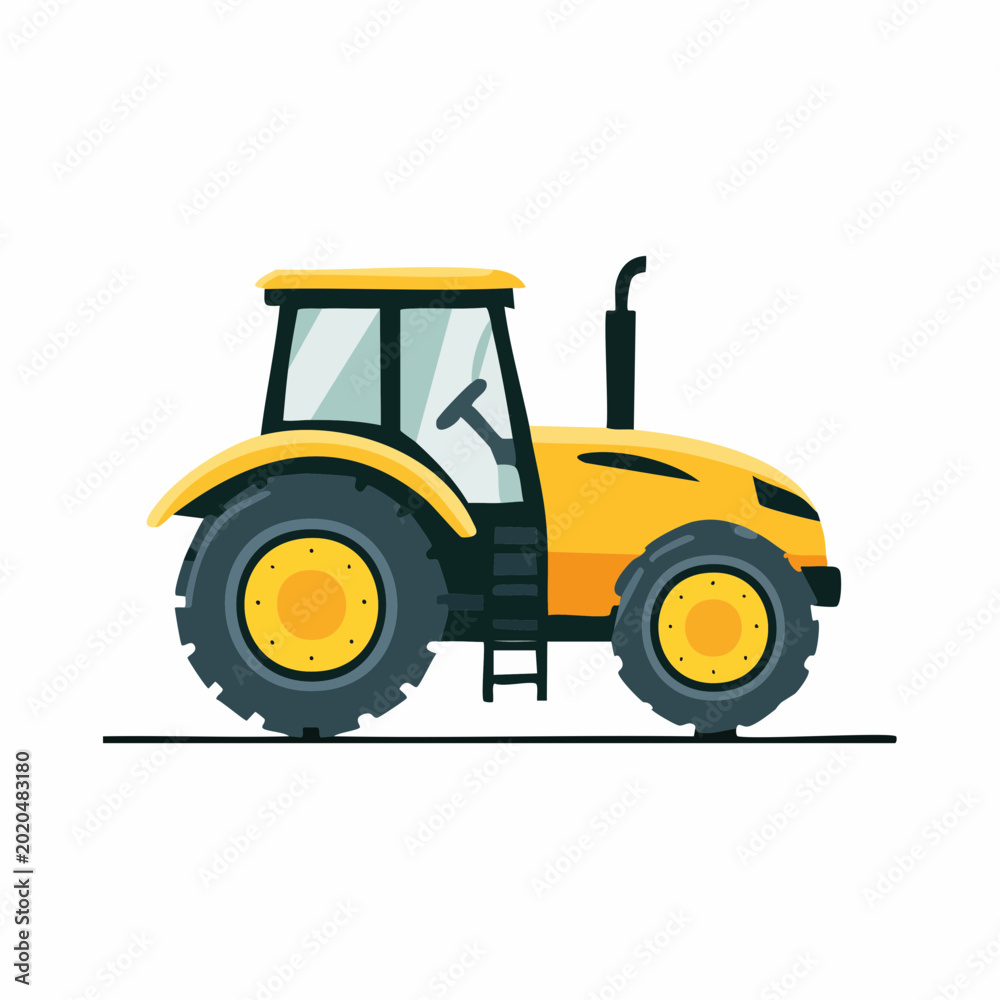 Obraz premium Yellow Tractor Illustration