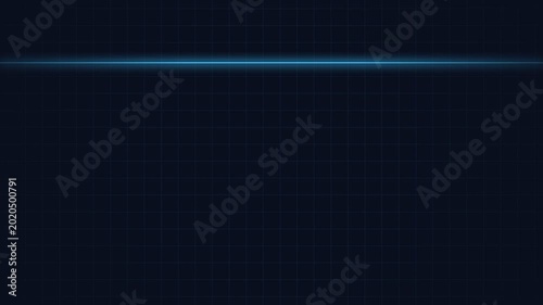 Digital Blue Light Moving Across a Grid Background for Technology Concepts