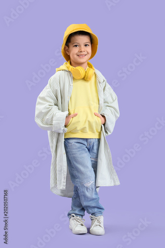 Cute little Asian boy in ad...