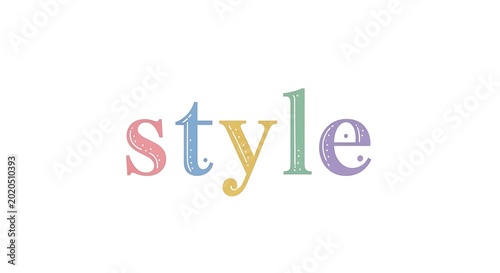 A word in a delicate multi-color font, spelling 