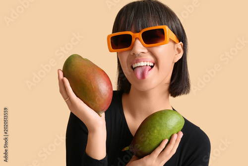 Funny young woman with ripe...