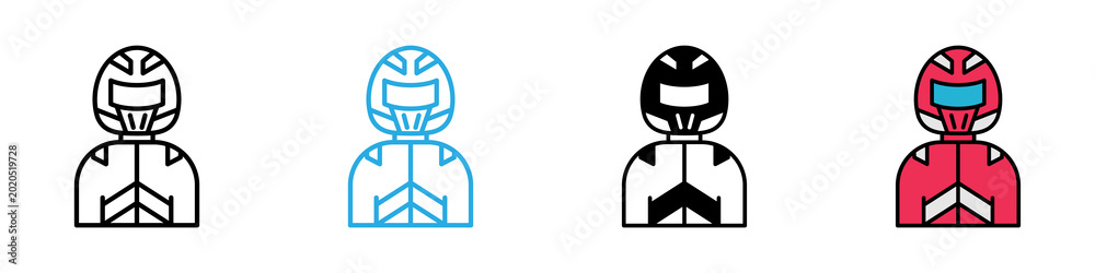 Fototapeta premium Driver multi - style icon design concept