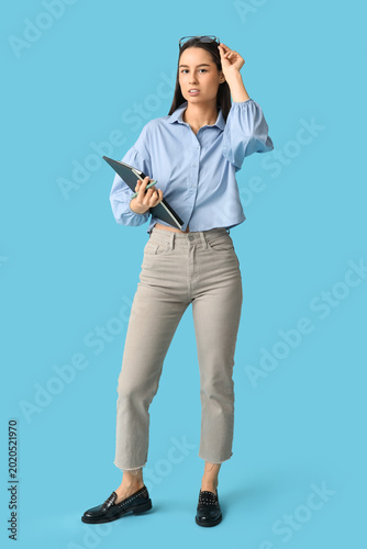Young female writer with no...