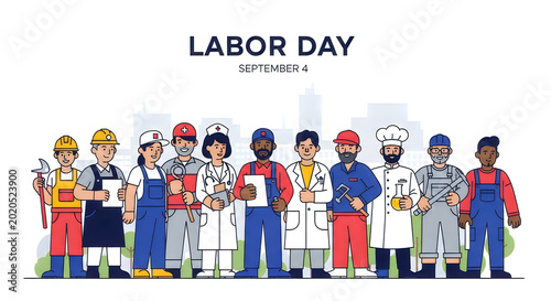 Labor day celebration honoring workers and labor unions on september 4