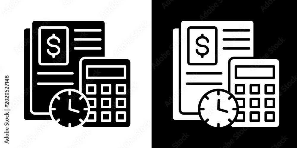Foto Cost Estimation Tool  Icon Set White Glyph Style Collection