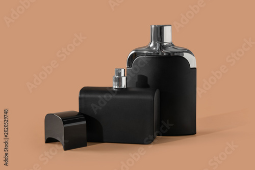 Bottles of luxury perfume o...