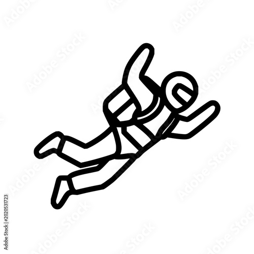Cuadro en lienzo Skydiver Free Falling with Parachute Deployed