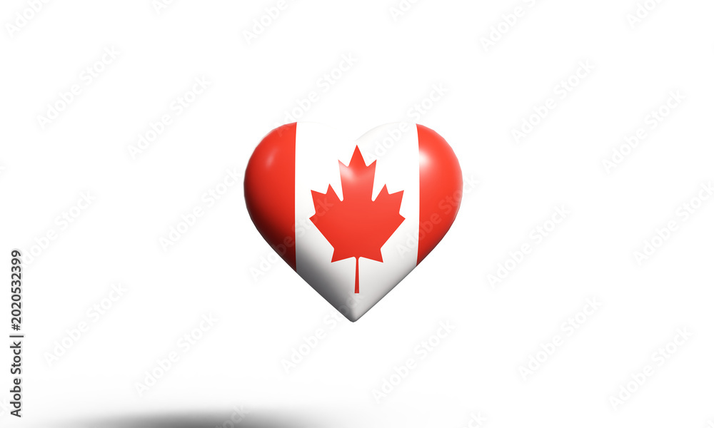 Fototapeta premium love heart canada day happy 1st first day date july month happy canada day canadian love heart politic government emblem country national love heart happy canada day happy independence day maple leaf 