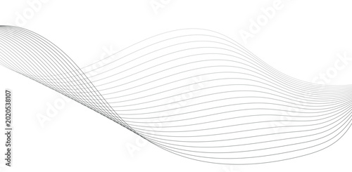 White wave, abstract curve, wavy line, modern design element, vector graphic