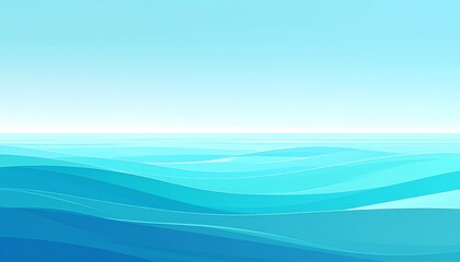 Keuken achterwand Turquoise Wavy ocean landscape with blue hues and clear sky  © GreenLand