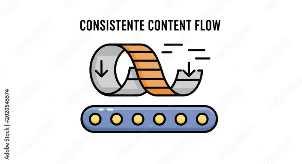 Fototapeta premium Consistent content flow automation benefits through streamlined processes and efficient workflows