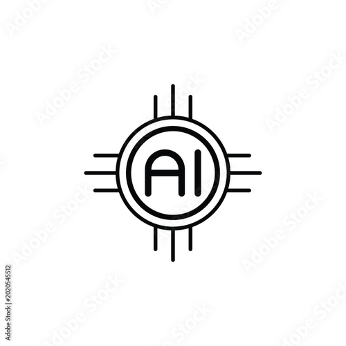 ai computer chip icon