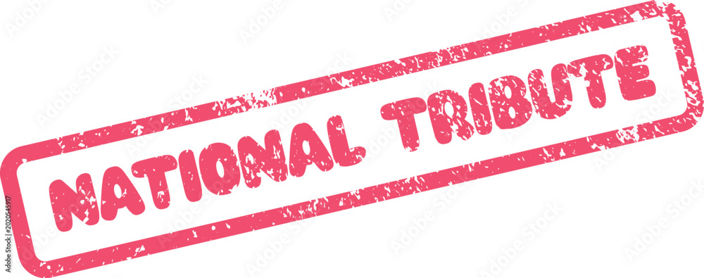 Εκτύπωση καμβά Commemorative red grunge rubber stamp with the words National Tribute honoring h