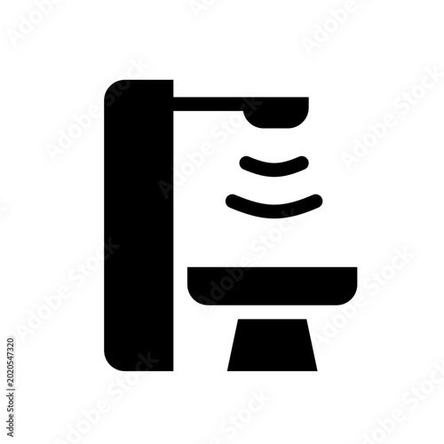 x ray machine glyph icon perfect for healthcare flyers, medical presentations, hospital brochures, health awareness posters, and wellness social media content