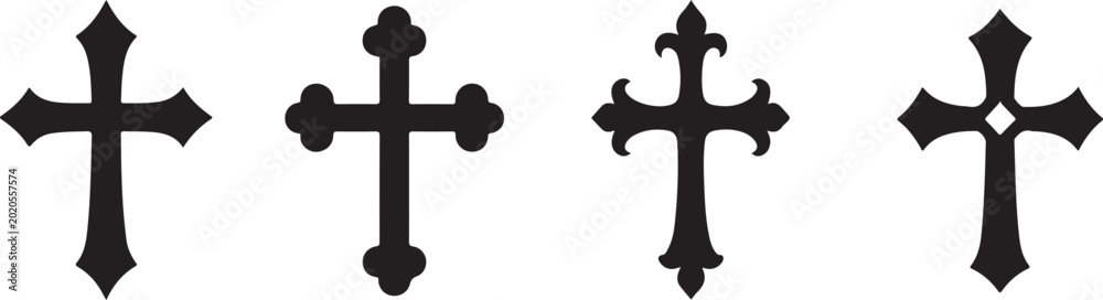 Foto Christian Cross Collection Vector Set