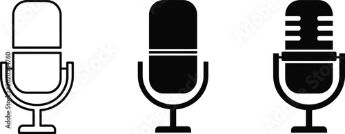 microphone icons in different styles and designs