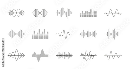 Tableau sur toile Sound wave patterns and audio signal graphics