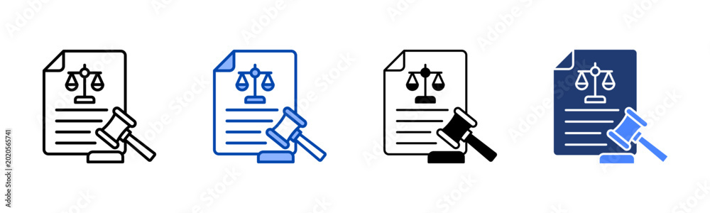 Fotografia Lawsuit  Icon with Style Variations