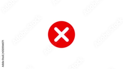 Red cross cancellation icon representing error, rejection, denied access, failed validation, negative feedback, incorrect status, warning alerts, and prohibited digital actions online.