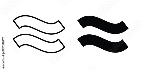 Photos Approximately equal icon line vector set. Solid style icons