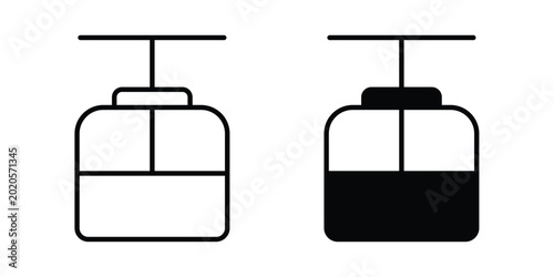 Foto Chairlift icon line vector set. Solid style icons
