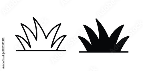 Bild auf Leinwand Grass icon line vector set. Solid style icons