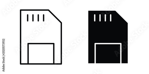 Bild auf Leinwand Memory card icon line vector set. Solid style icons
